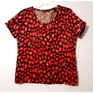Maison Scotch Marie's must have silk leopard print 2 loose fit blouse Red gold
